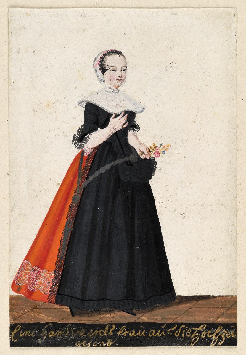 Augsburger Tracht: Eine Handwercks [?] frau auf die Hochzeit gehend