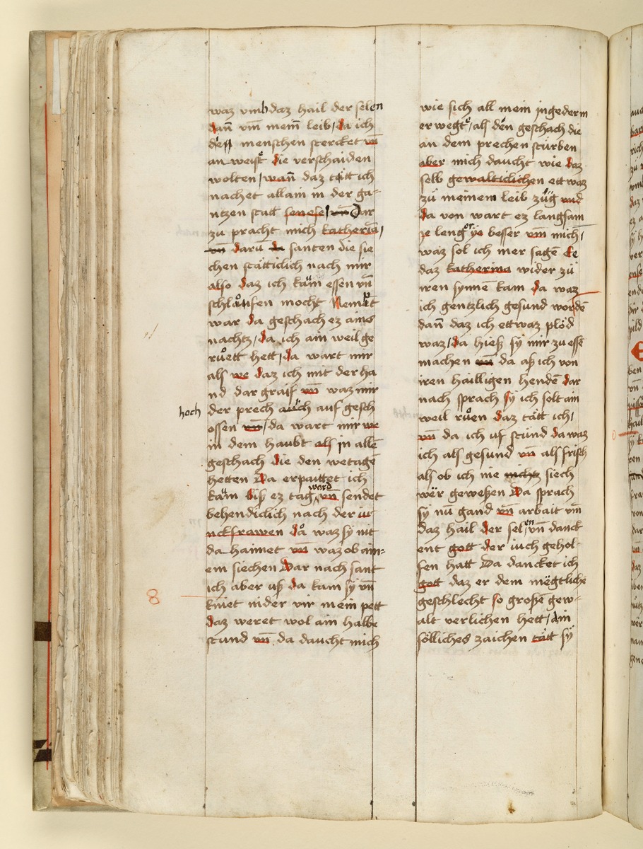 Textseite. Raimund, Das Leben der Hl. Katharina von Siena (geschrieben von der Nonne Elisabeth Warüssin)