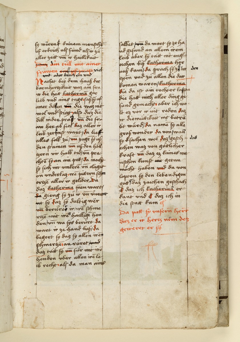 Textseite. Raimund, Das Leben der Hl. Katharina von Siena (geschrieben von der Nonne Elisabeth Warüssin)