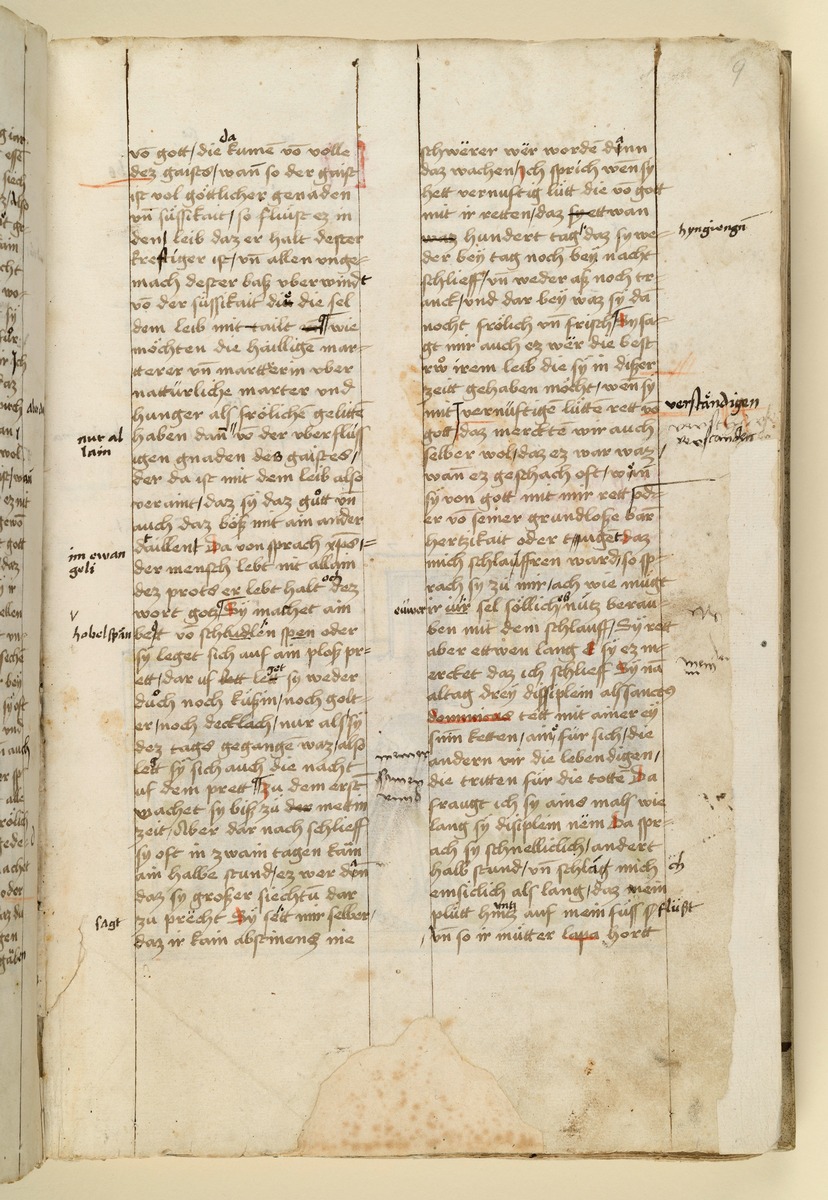 Textseite. Raimund, Das Leben der Hl. Katharina von Siena (geschrieben von der Nonne Elisabeth Warüssin)