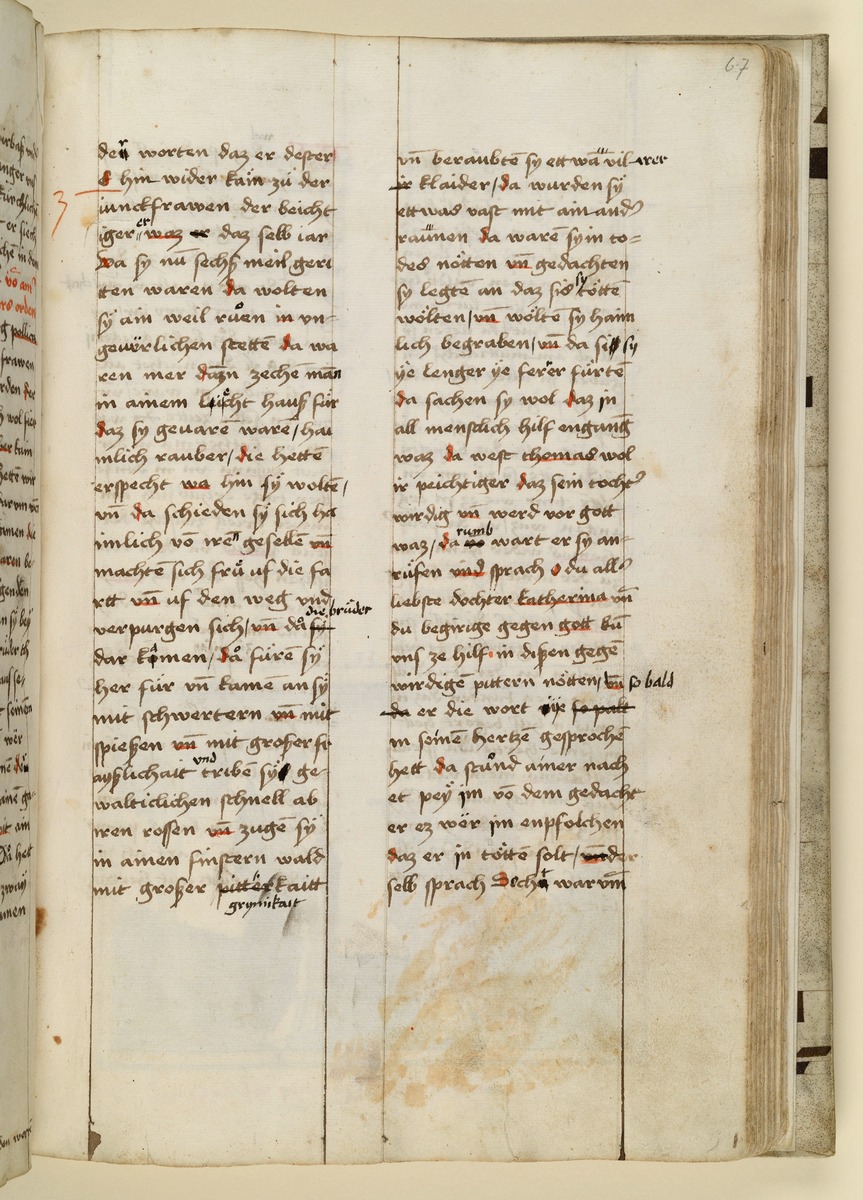 Textseite. Raimund, Das Leben der Hl. Katharina von Siena (geschrieben von der Nonne Elisabeth Warüssin)