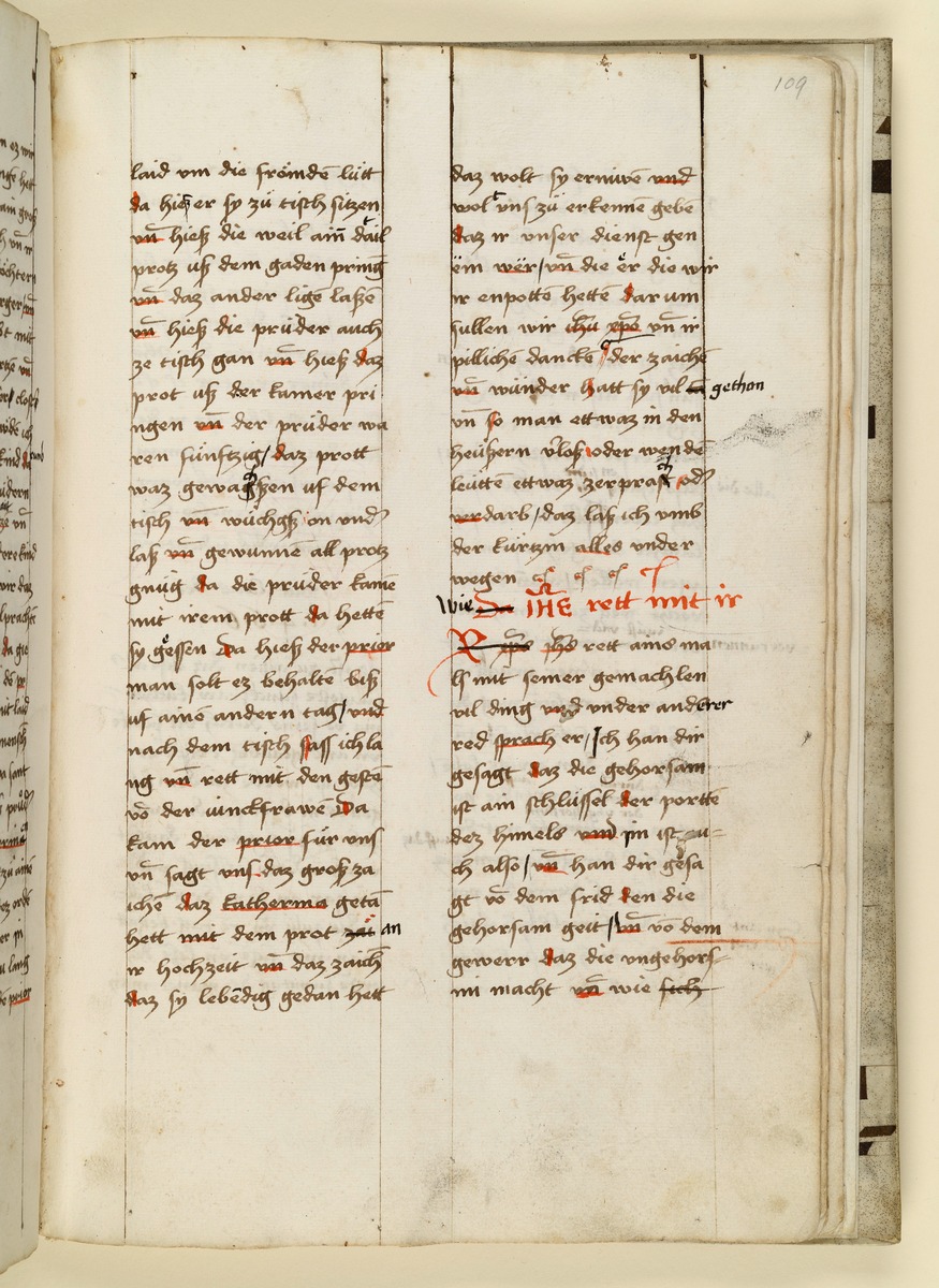 Textseite. Raimund, Das Leben der Hl. Katharina von Siena (geschrieben von der Nonne Elisabeth Warüssin)