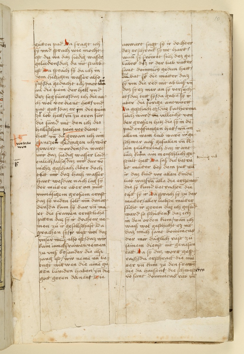 Textseite. Raimund, Das Leben der Hl. Katharina von Siena (geschrieben von der Nonne Elisabeth Warüssin)