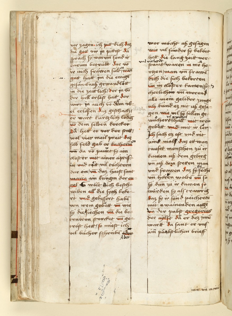 Textseite. Raimund, Das Leben der Hl. Katharina von Siena (geschrieben von der Nonne Elisabeth Warüssin)