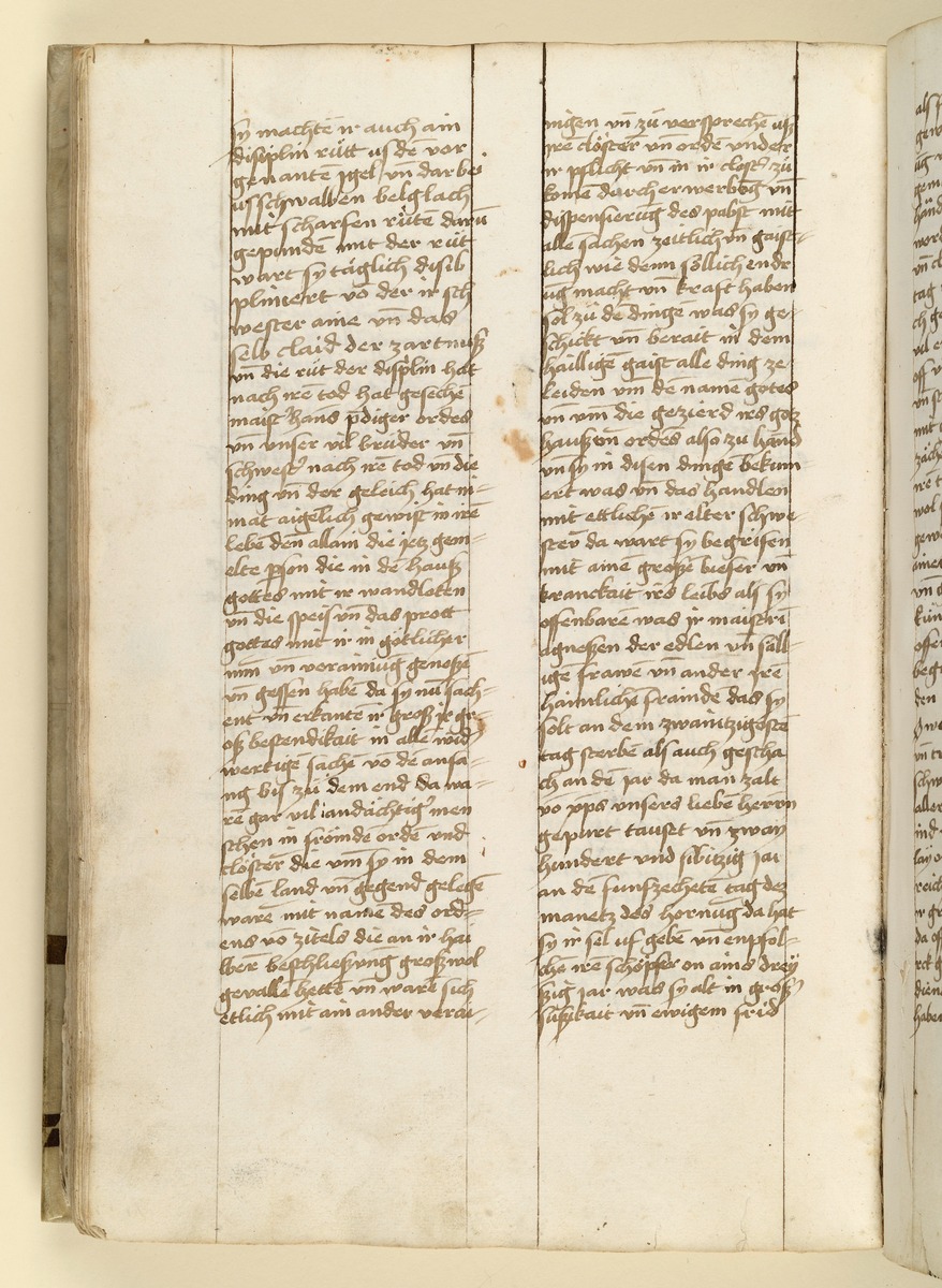 Textseite. Raimund, Das Leben der Hl. Katharina von Siena (geschrieben von der Nonne Elisabeth Warüssin)