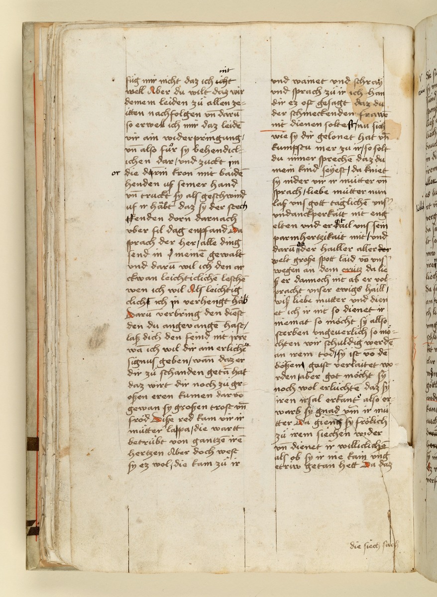 Textseite. Raimund, Das Leben der Hl. Katharina von Siena (geschrieben von der Nonne Elisabeth Warüssin)