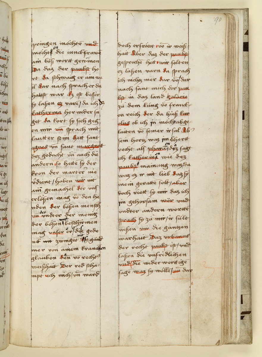 Textseite. Raimund, Das Leben der Hl. Katharina von Siena (geschrieben von der Nonne Elisabeth Warüssin)
