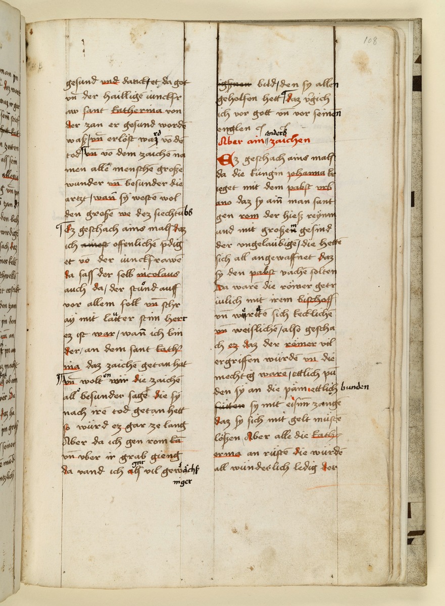 Textseite. Raimund, Das Leben der Hl. Katharina von Siena (geschrieben von der Nonne Elisabeth Warüssin)