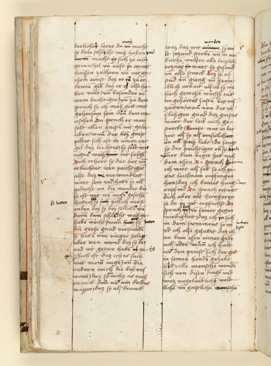 Textseite. Raimund, Das Leben der Hl. Katharina von Siena (geschrieben von der Nonne Elisabeth Warüssin)