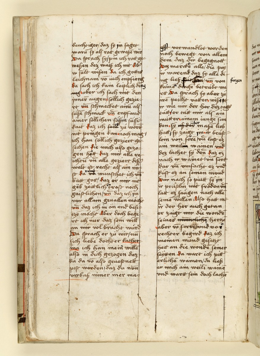 Textseite. Raimund, Das Leben der Hl. Katharina von Siena (geschrieben von der Nonne Elisabeth Warüssin)