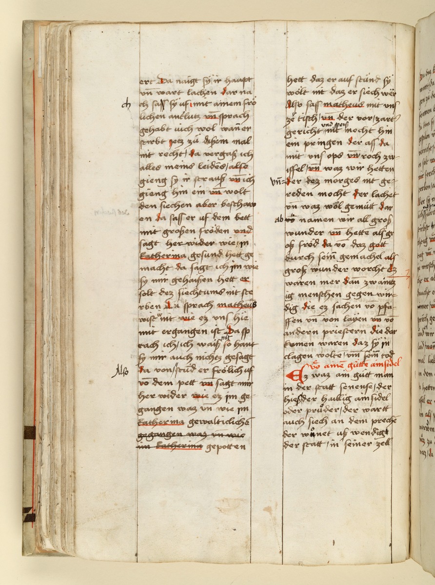 Textseite. Raimund, Das Leben der Hl. Katharina von Siena (geschrieben von der Nonne Elisabeth Warüssin)