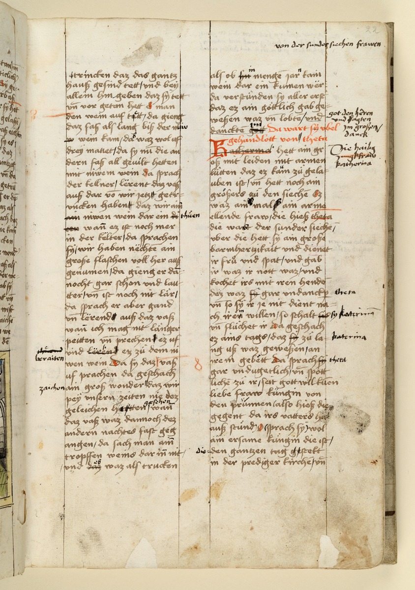 Textseite. Raimund, Das Leben der Hl. Katharina von Siena (geschrieben von der Nonne Elisabeth Warüssin)