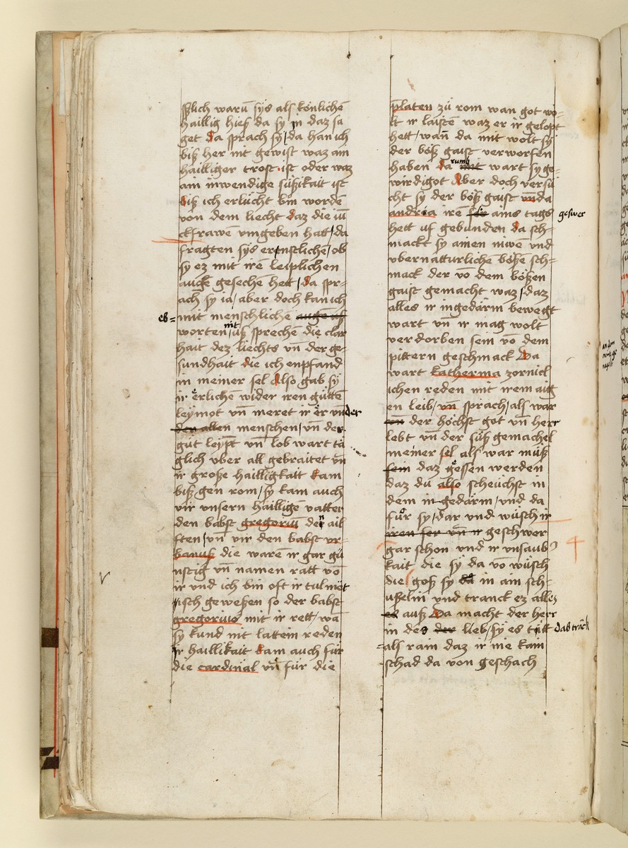 Textseite. Raimund, Das Leben der Hl. Katharina von Siena (geschrieben von der Nonne Elisabeth Warüssin)