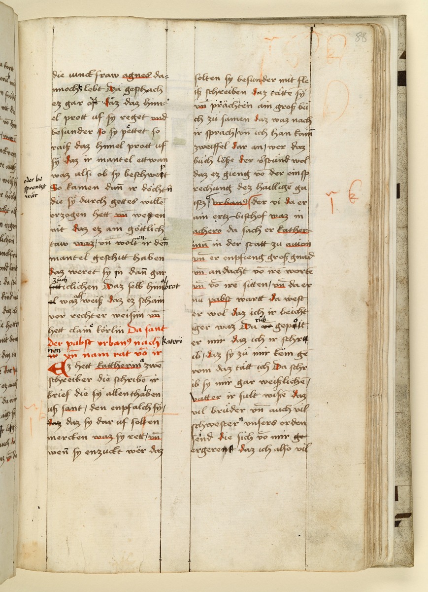 Textseite. Raimund, Das Leben der Hl. Katharina von Siena (geschrieben von der Nonne Elisabeth Warüssin)