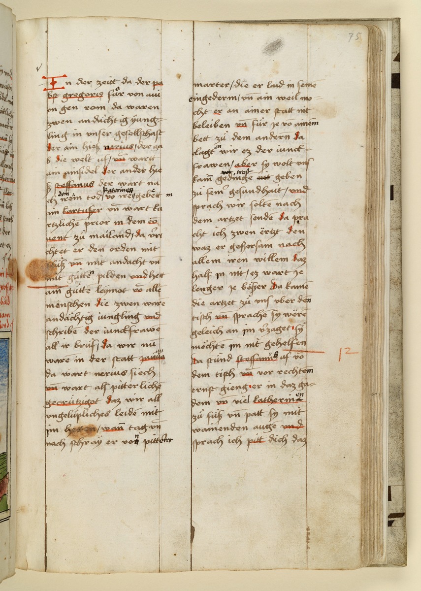 Textseite. Raimund, Das Leben der Hl. Katharina von Siena (geschrieben von der Nonne Elisabeth Warüssin)