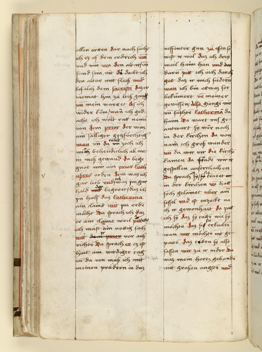 Textseite. Raimund, Das Leben der Hl. Katharina von Siena (geschrieben von der Nonne Elisabeth Warüssin)