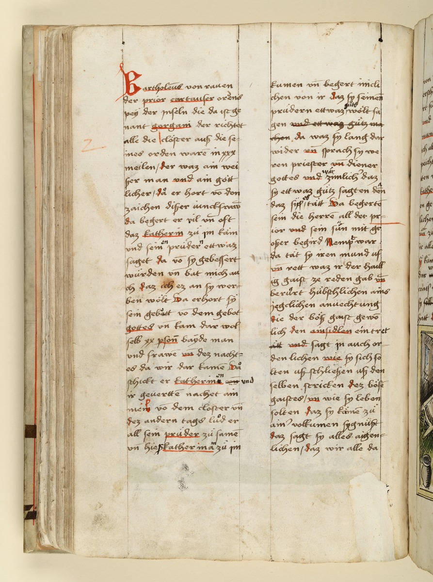 Textseite. Raimund, Das Leben der Hl. Katharina von Siena (geschrieben von der Nonne Elisabeth Warüssin)