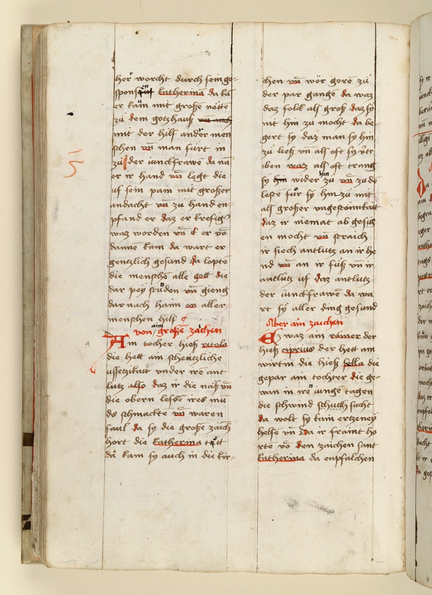 Textseite. Raimund, Das Leben der Hl. Katharina von Siena (geschrieben von der Nonne Elisabeth Warüssin)