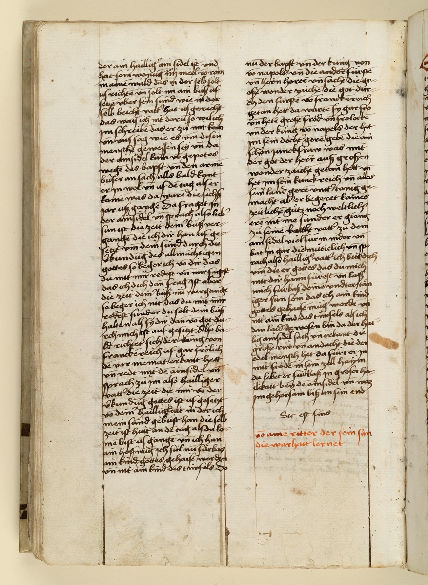 Textseite. Raimund, Das Leben der Hl. Katharina von Siena (geschrieben von der Nonne Elisabeth Warüssin)