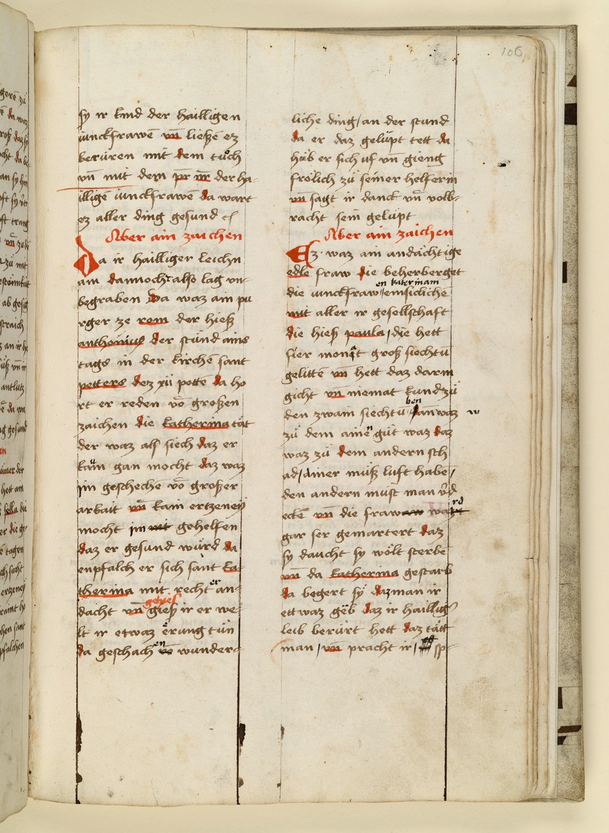 Textseite. Raimund, Das Leben der Hl. Katharina von Siena (geschrieben von der Nonne Elisabeth Warüssin)