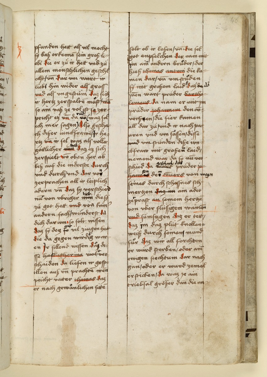 Textseite. Raimund, Das Leben der Hl. Katharina von Siena (geschrieben von der Nonne Elisabeth Warüssin)