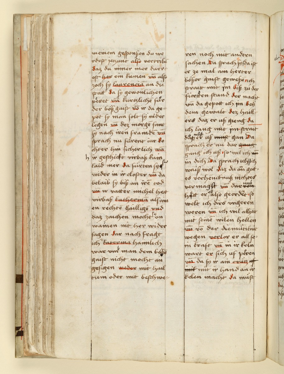 Textseite. Raimund, Das Leben der Hl. Katharina von Siena (geschrieben von der Nonne Elisabeth Warüssin)