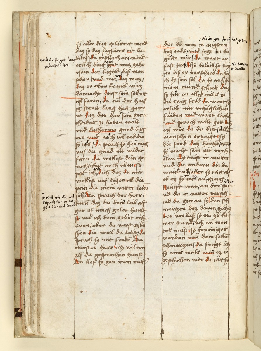 Textseite. Raimund, Das Leben der Hl. Katharina von Siena (geschrieben von der Nonne Elisabeth Warüssin)
