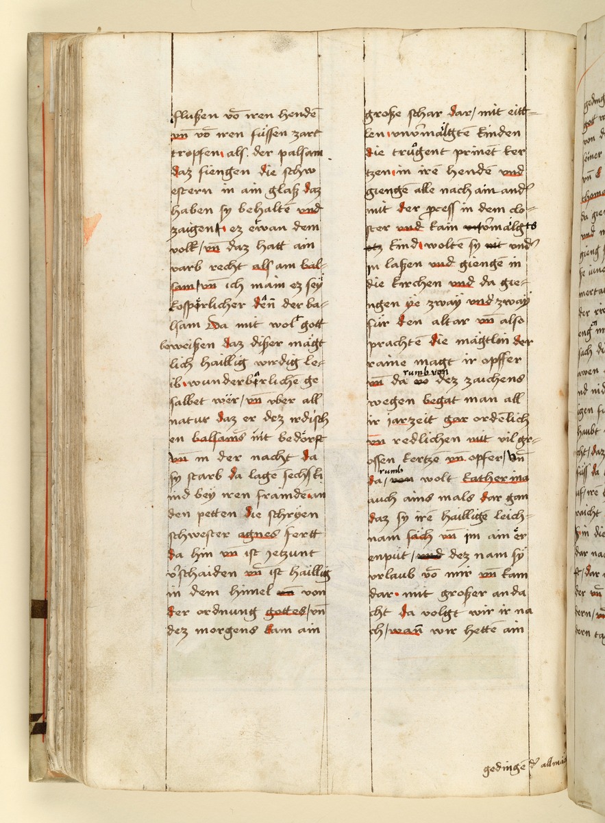 Textseite. Raimund, Das Leben der Hl. Katharina von Siena (geschrieben von der Nonne Elisabeth Warüssin)