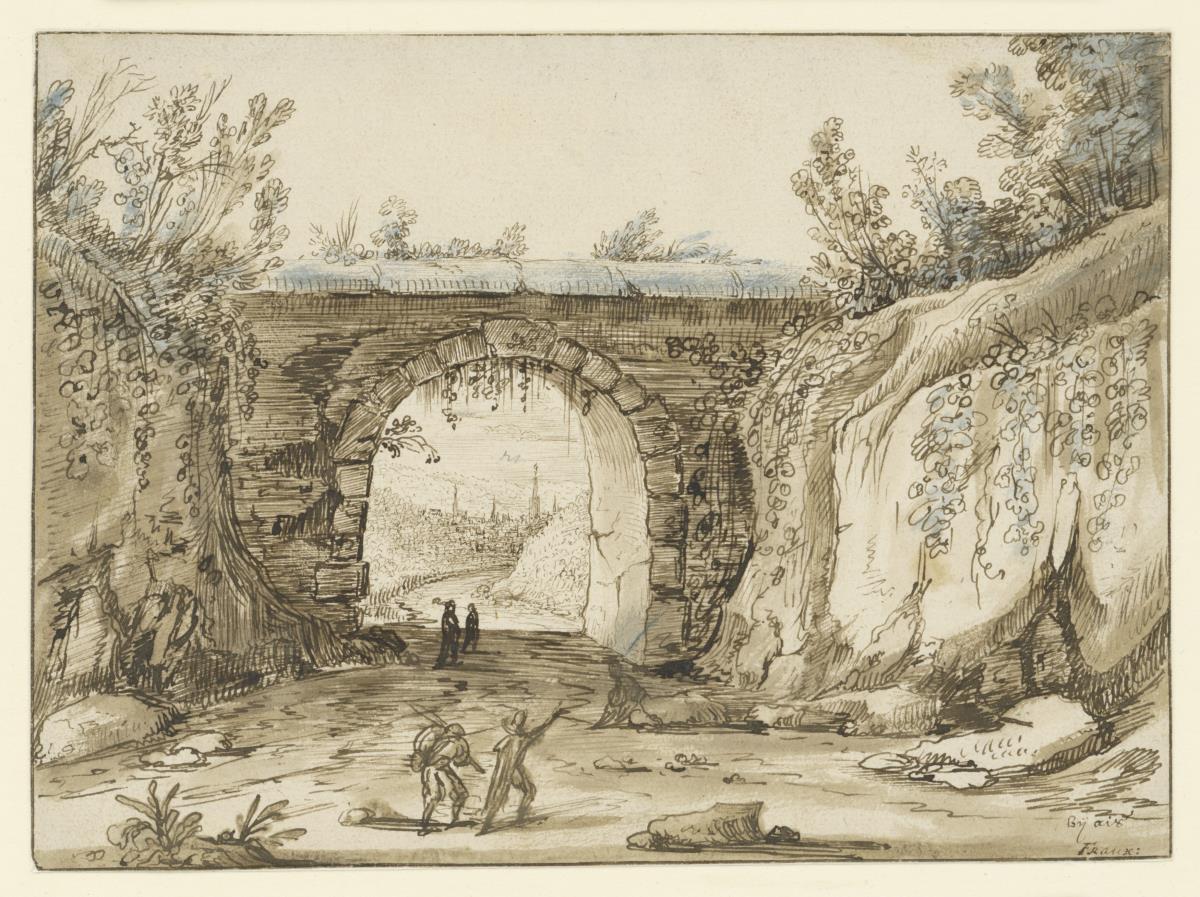 Aix-en-Provence von Osten, durch einen Torbogen gesehen