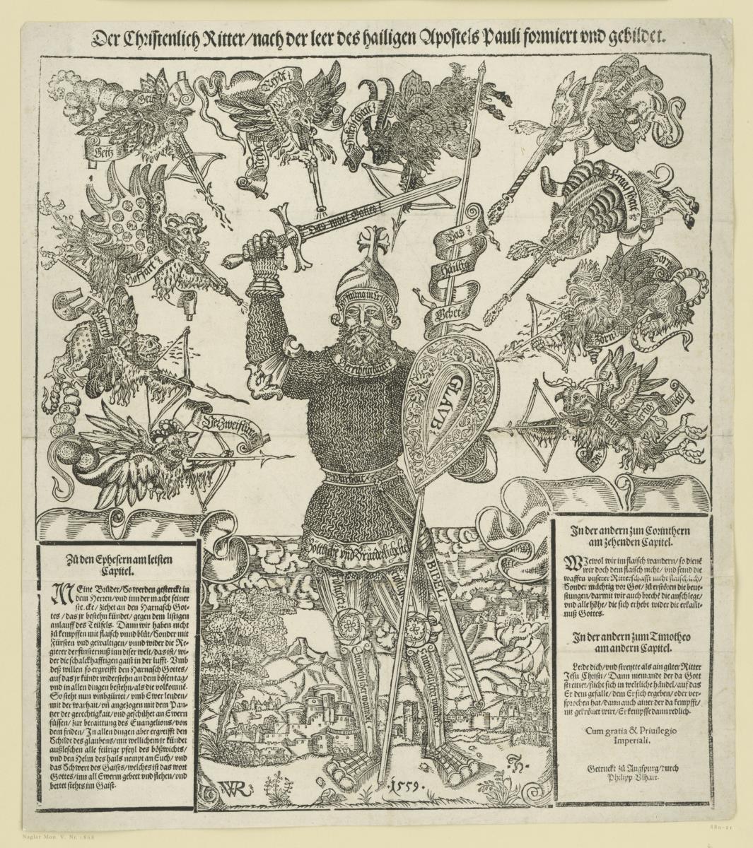 Allegorische Darstellung eines Ritters: Miles Christianus
