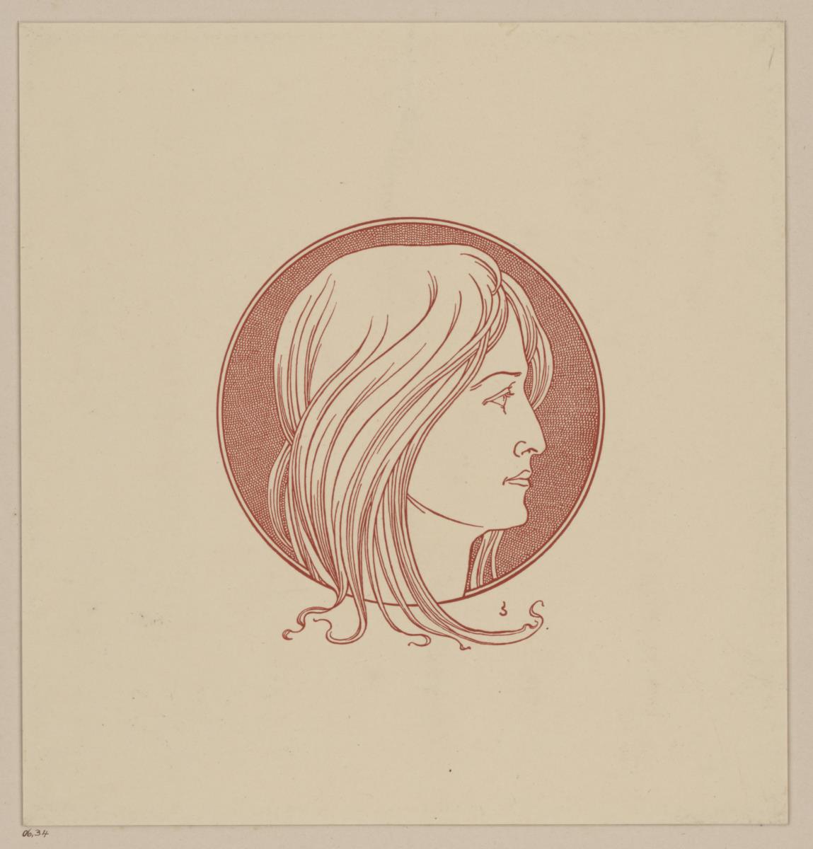 Kopf. Illustration für: Karl Lachmann. Die Nibelunge. Berlin: Stargardt 1898-1904
