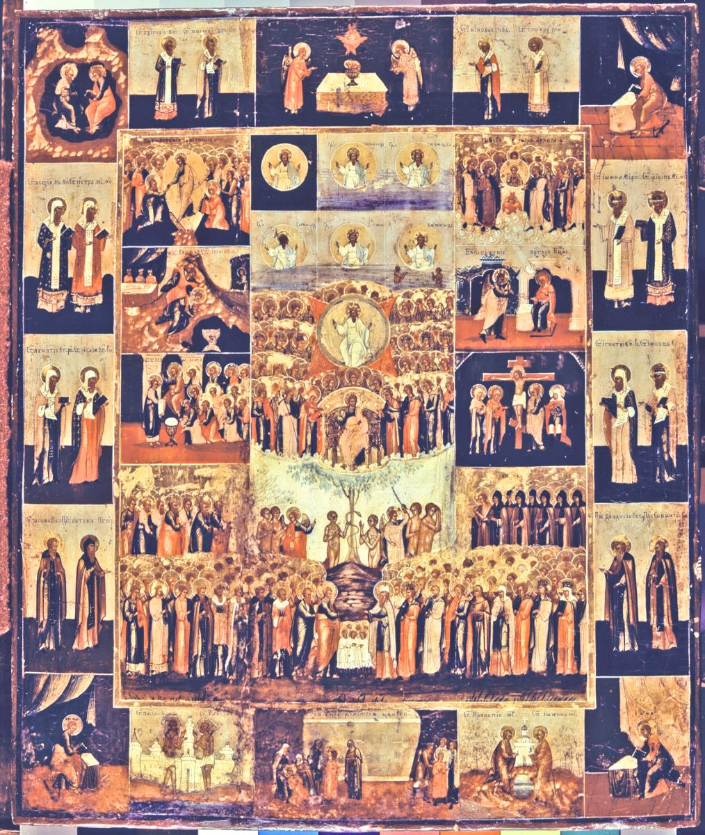 Ikone mit dem Sechstagewerk Gottes Schestodnev