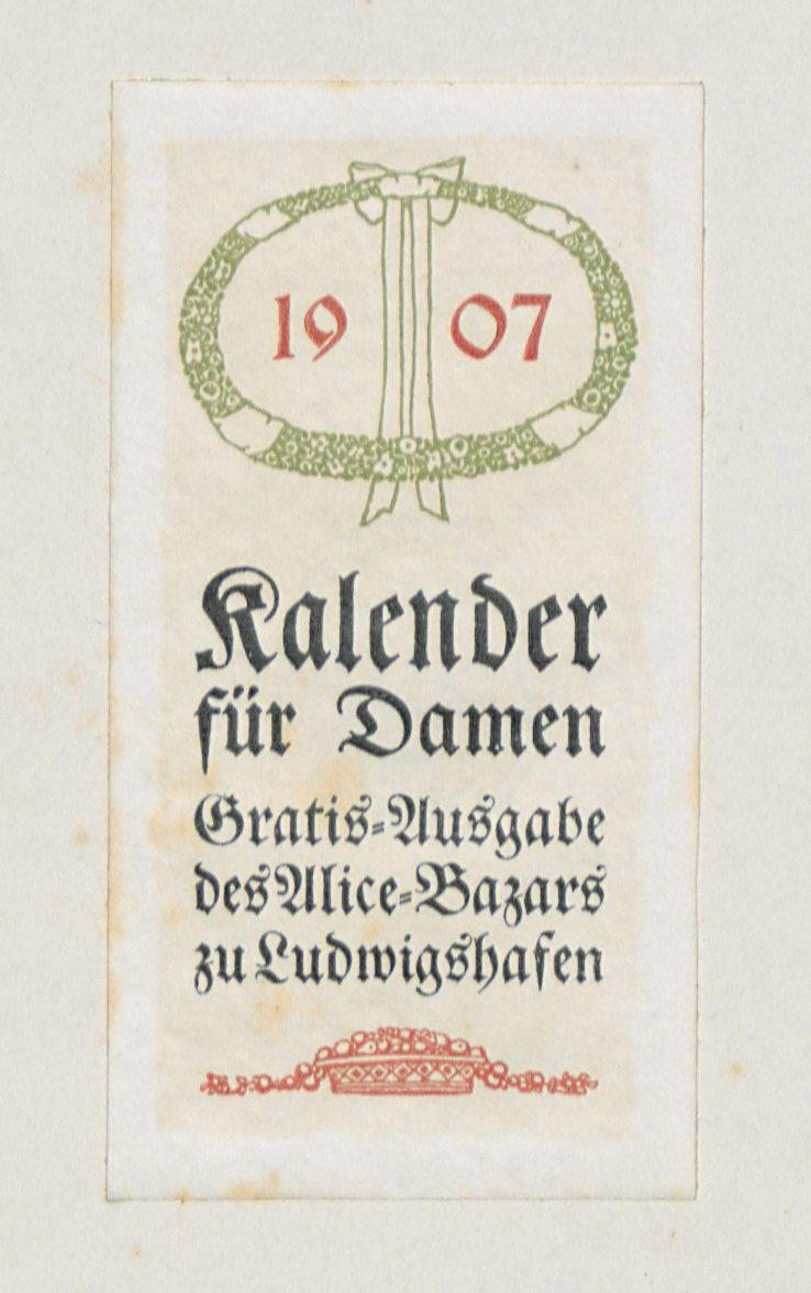 1907 Kalender für Damen (Vogeler-Zierat)