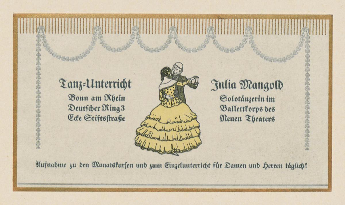 Tanz-Unterricht Julia Mangold (im Musterbuch Vogeler-Zierat)