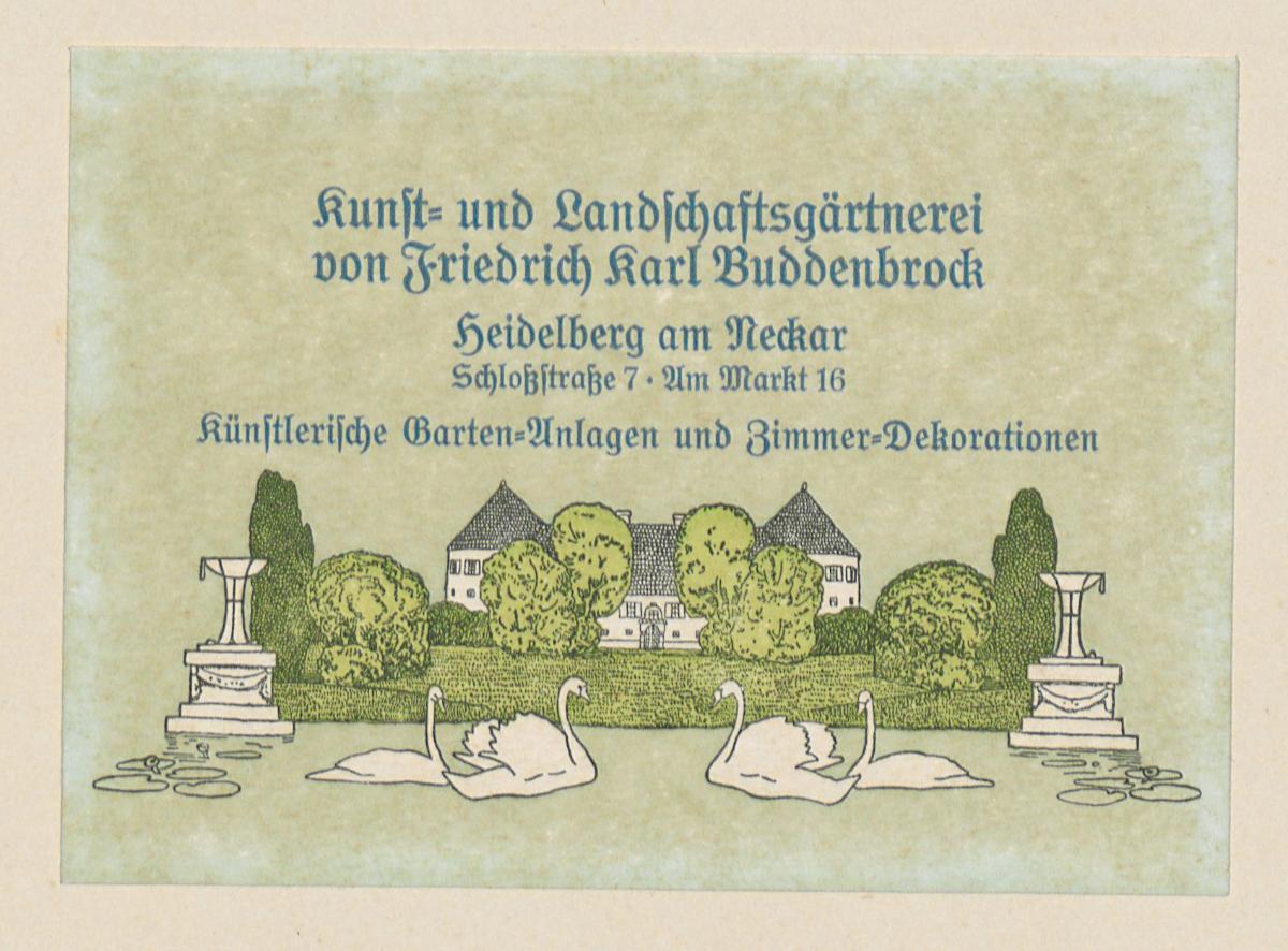 Kunst- und Landschaftsgärtnerei von Friedrich Karl Buddenbrock (im Musterheft Vogeler-Zierat)
