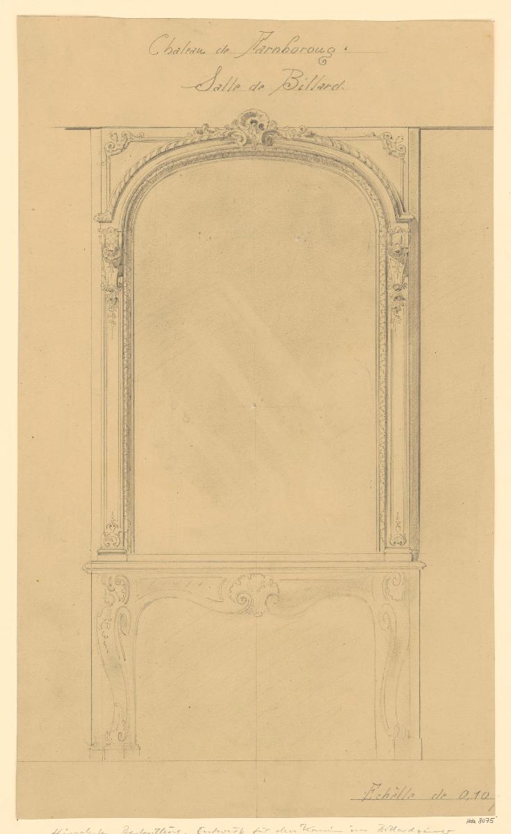 Entwurf für einen Kamin, Salon, Château de Farnborough