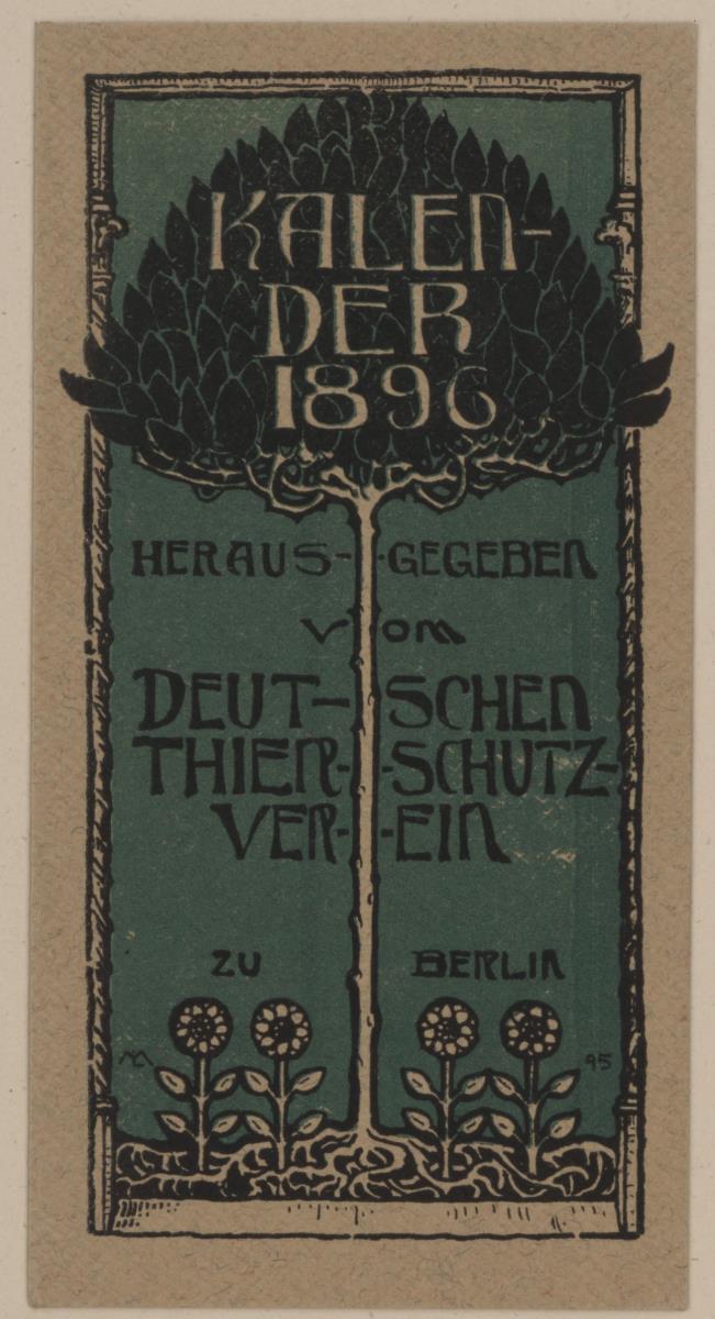 Kalender. Herausgegeben vom deutschen Tierschutz-Verein 1896. Titelblatt