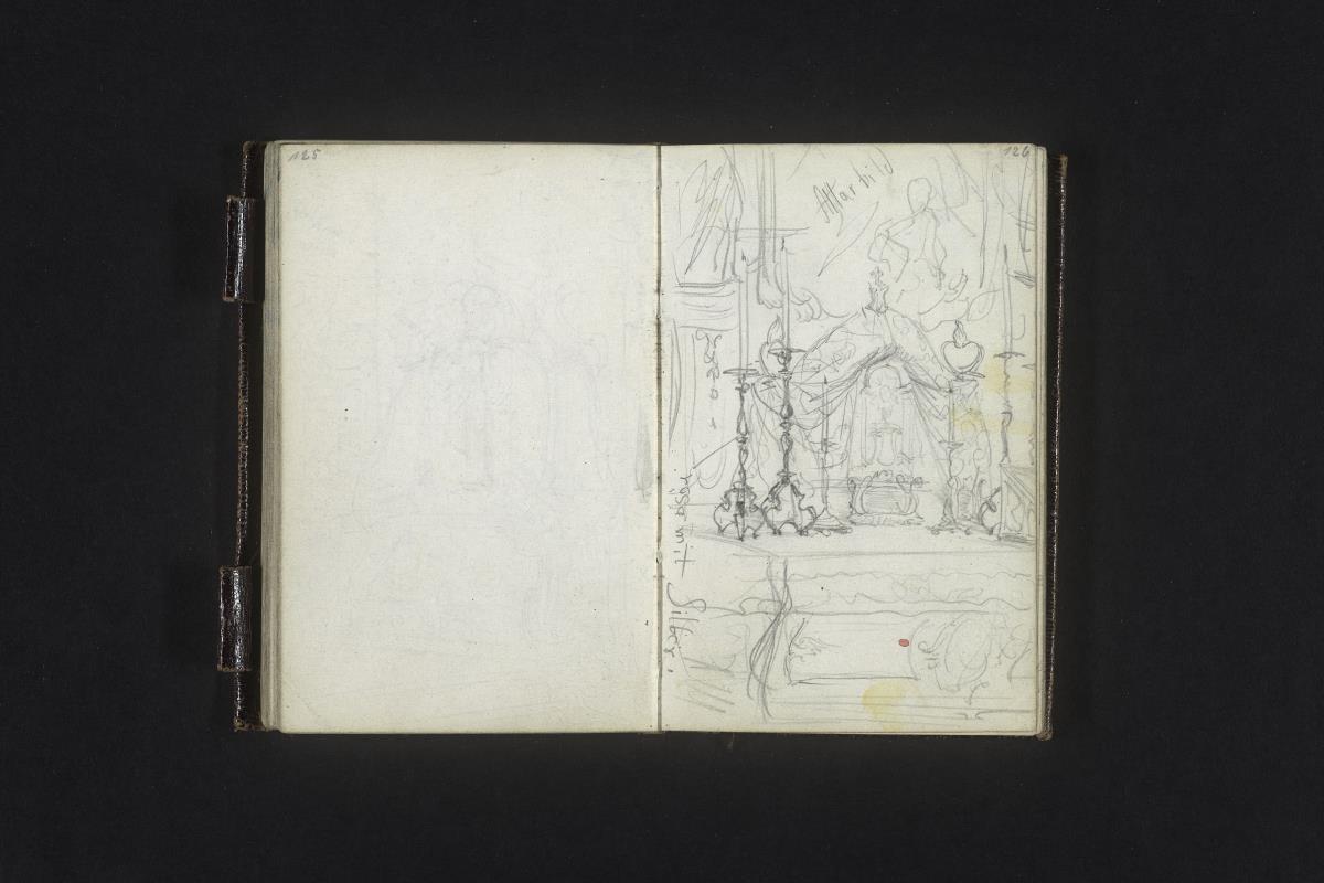Barocker Altar, mit Notizen