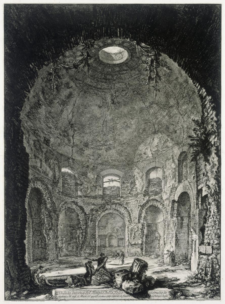 Innenansicht des Tempio della Tosse (aus: Vedute di Roma)