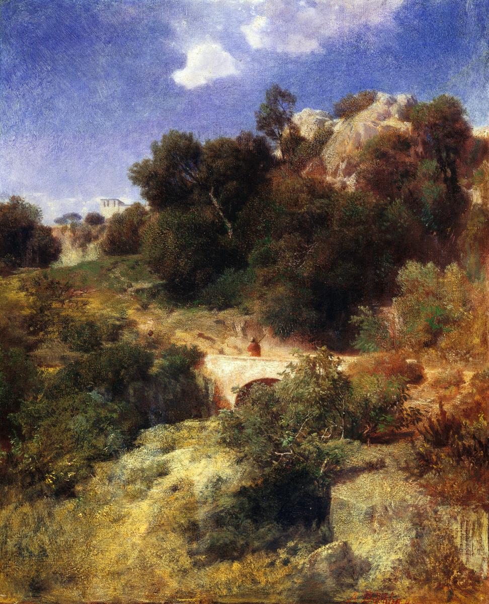 Felsiges Bergland mit Brücke