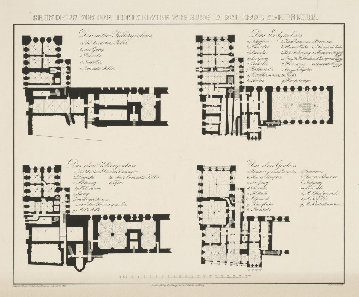 Grundriss der Hochmeisterwohnung im Schloss Marienburg