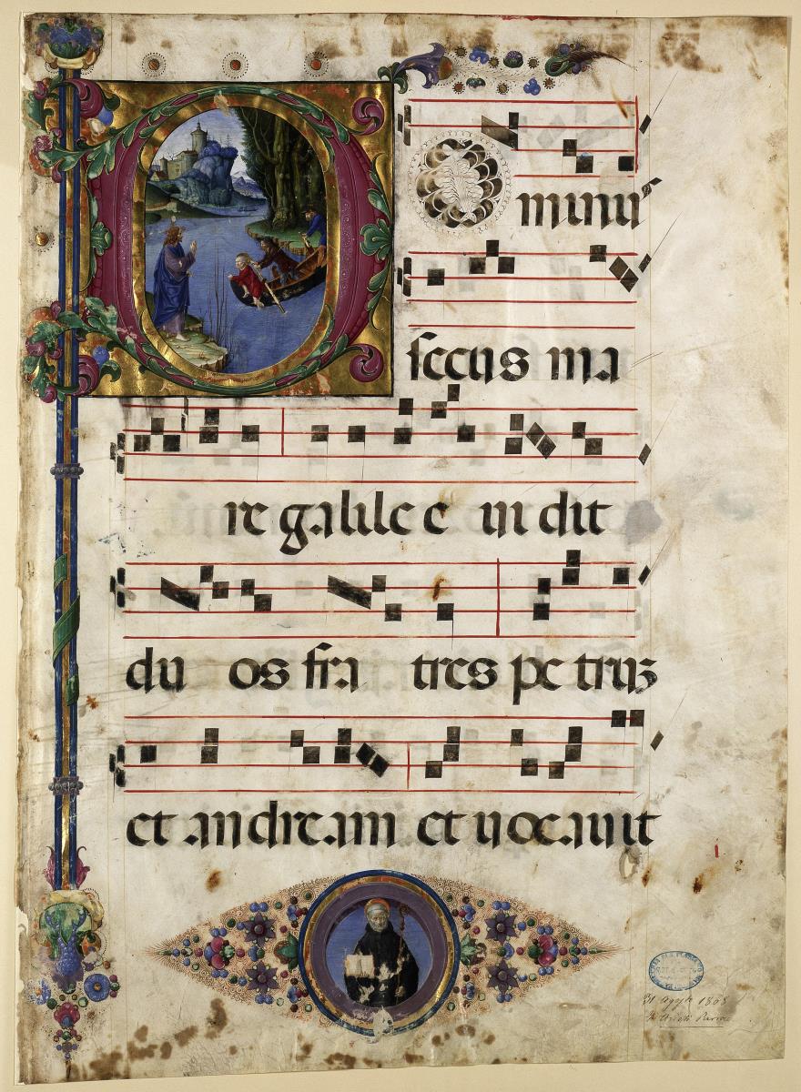 Umrahmung und Initiale D, darin die Berufung Petrus
