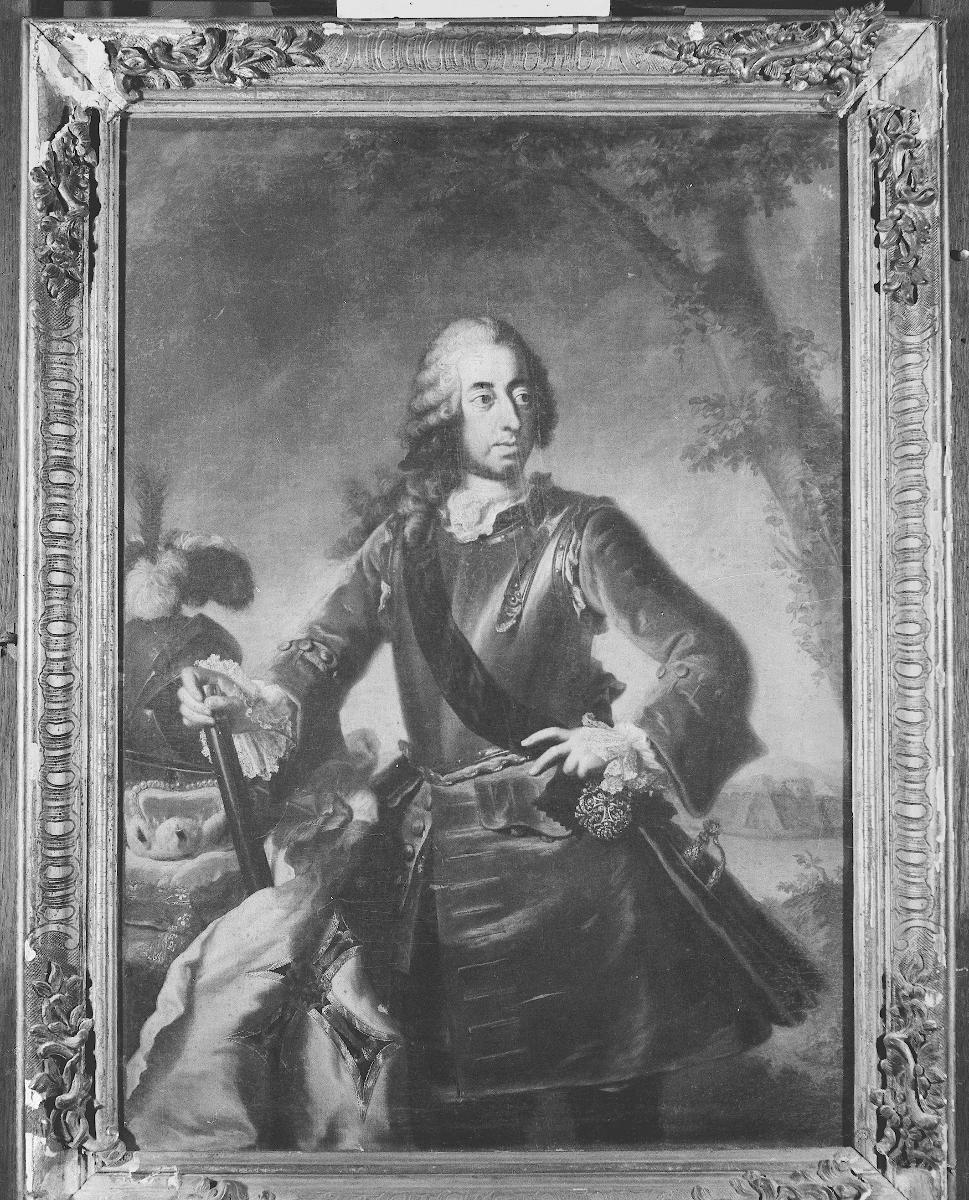 Porträt des Clemens August, Erzbischof und Kurfürst von Köln, Kurfürst des Heiligen Römischen Reiches, Landesherr des Erzstifts Köln und Erzkanzler für Reichsitalien