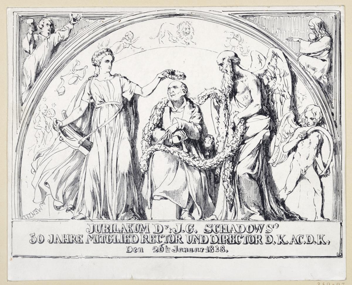 Karte zum Jubiläum Schadows als Direktor der Akademie, 26. Januar 1838