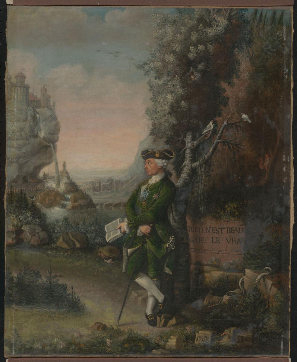 Maximiliam Josef Graf von Baumgarten in einer Landschaft