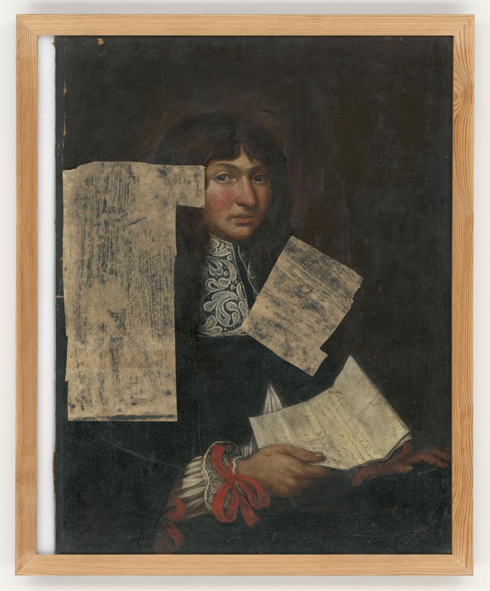 Porträt eines Herrn mit Spitzenkragen und einem Schriftstück in der Hand