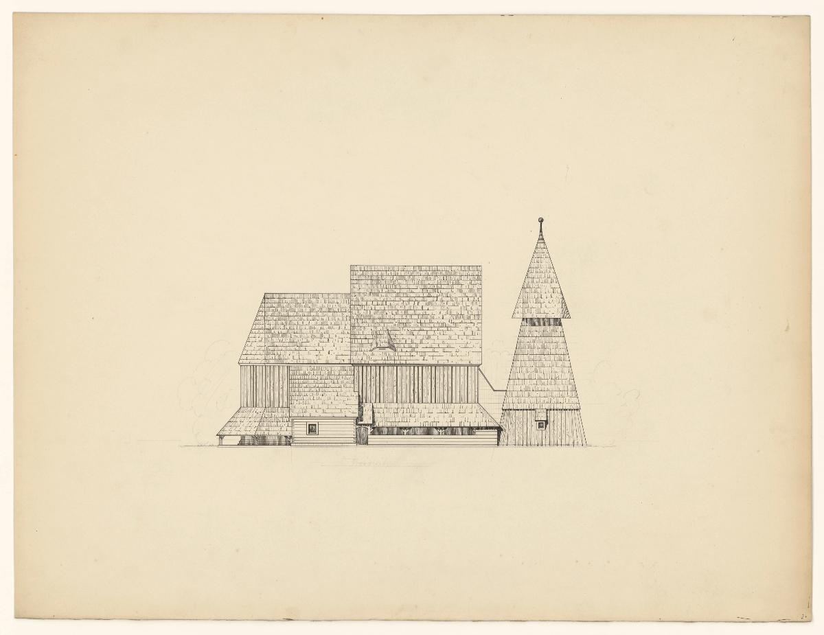 Entwurf für eine Holzkirche, Nordseite