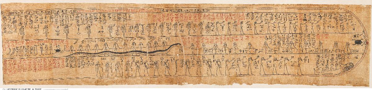 Hieroglyphischer Papyrus mit Auszügen aus Amduat und Totenbuch für den Priester Hor-em-chemmis