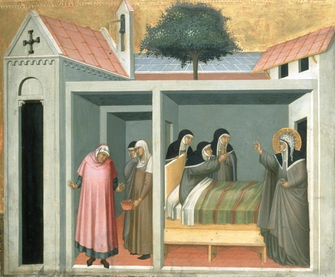 Die heilige Humilitas heilt eine kranke Nonne