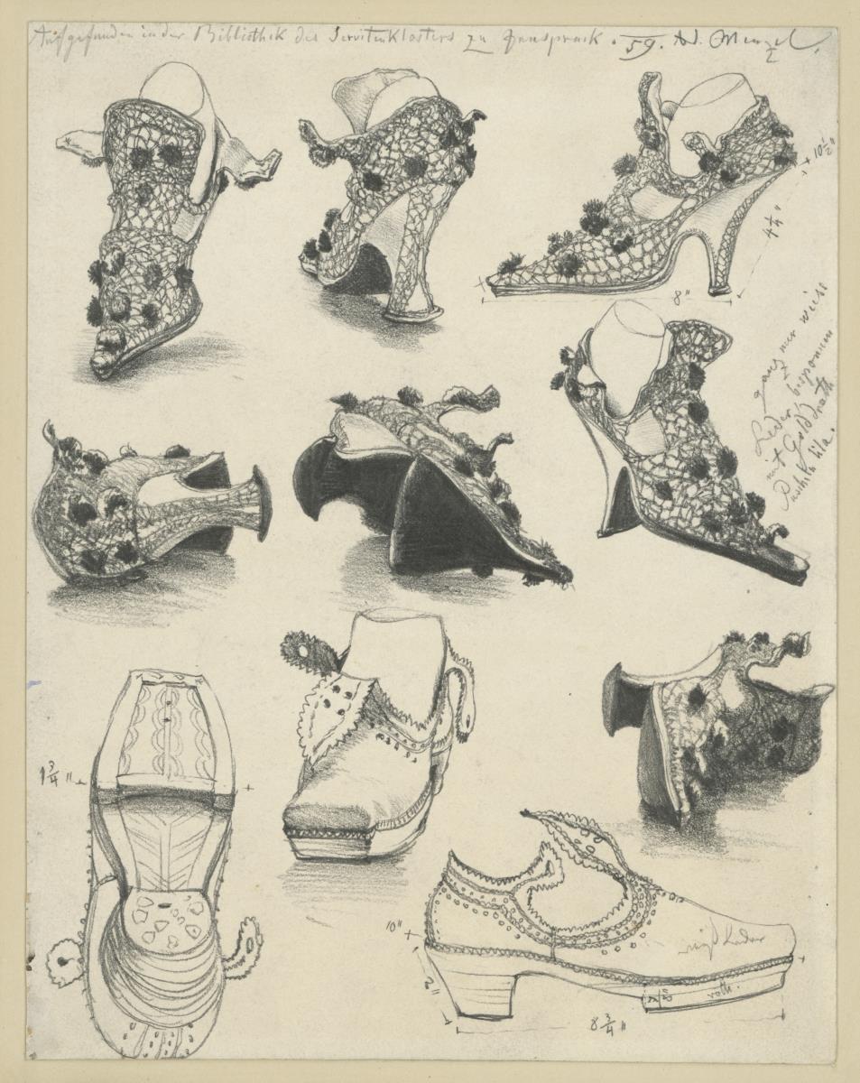 Frauen- und Männerschuhe. Servitenkloster. Innsbruck